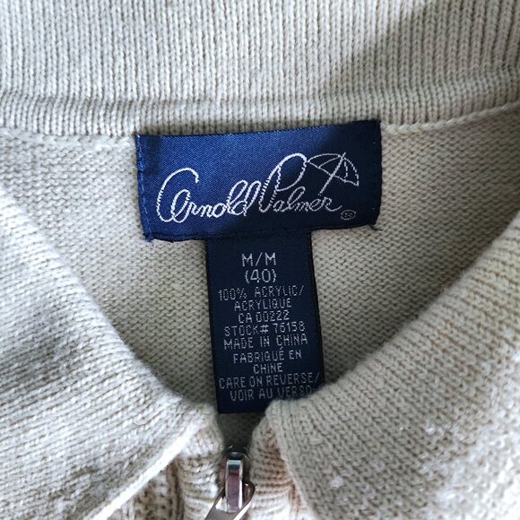 Arnold Palmer Cardigan Sweater Size Medium (40) Knit Full Zip with Pockets - Picture 5 of 12